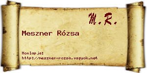Meszner Rózsa névjegykártya