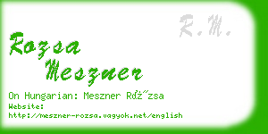 rozsa meszner business card